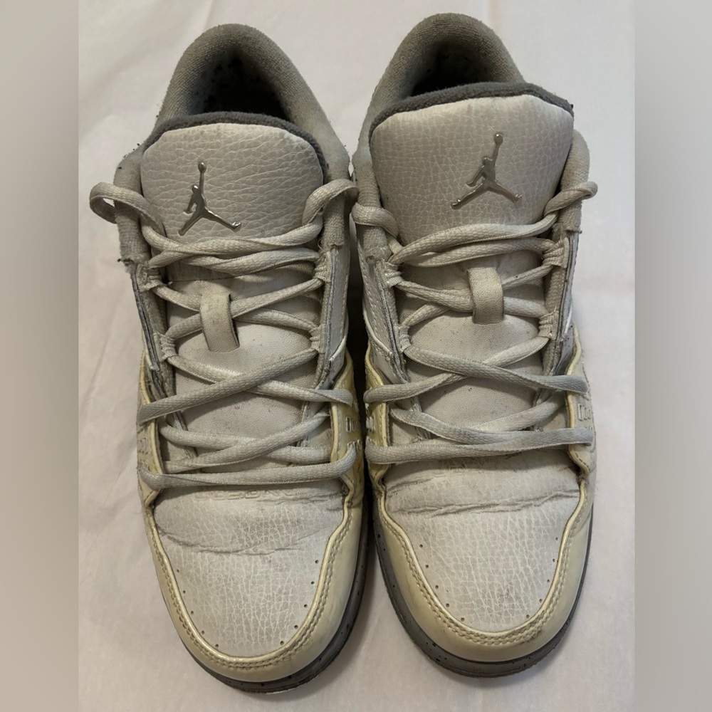 White & Grey Jordan 1 Flight Low